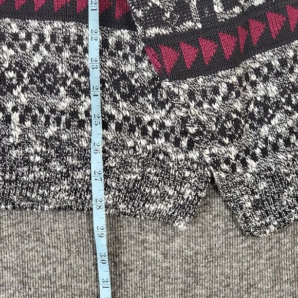 Vintage JJ Cochran Sweater Mens L Black Geometric Long Sleeve Crewneck Pullover - Picture 4 of 11